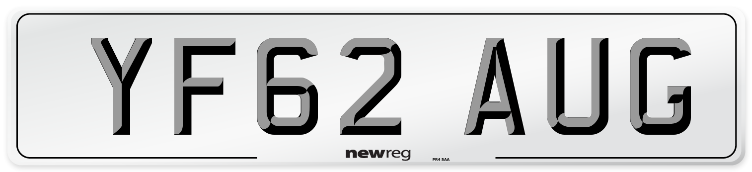 YF62 AUG Number Plate from New Reg